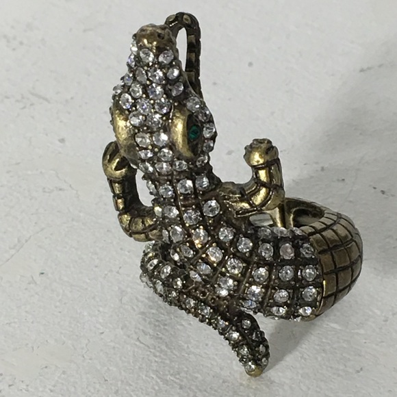 Vintage Rhinestone Alligator Ring - Picture 2 of 8